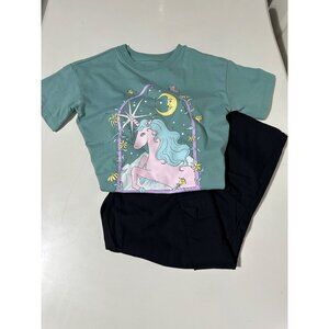 Cat & Jack Girls Relaxed Fit Tee 6/7 & Art Class Wide Leg Cargo Pant 6/7 NWT